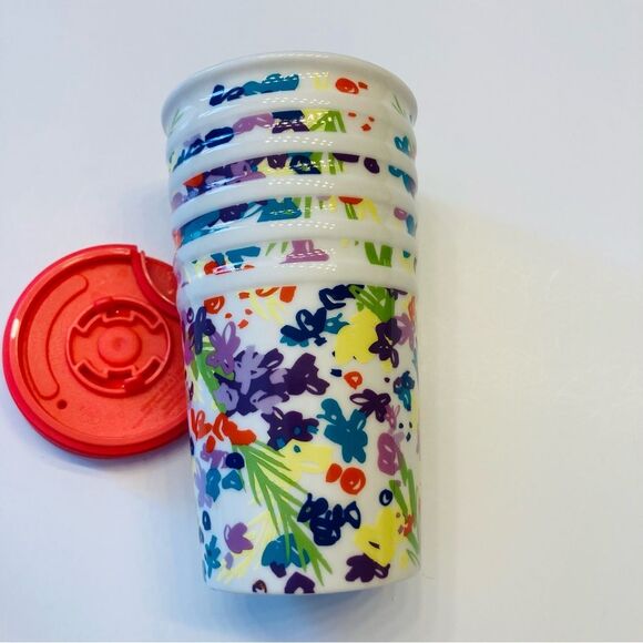 STARBUCKS 2016 Spring Floral Ceramic Travel Tumbler Flowers Mug Coffee Cup 10 Oz - Picture 5 of 7